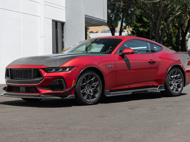 2024-UP FORD MUSTANG S650 | GT350R PERFORMANCE STYLE CARBON FIBER SIDE SKIRTS EXTENSION ROCKER PANELS GROUND EFFECTS